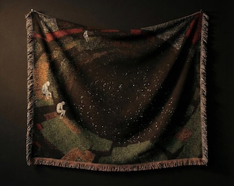 Surreal Void Woven Blanket, Liminal Space Tapestry, Dark Fantasy Pit Artwork, Existential Horror Decor, Gothic Woven Throw Gift