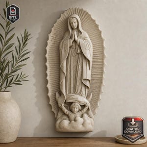 Unsere Liebe Frau von Guadalupe STL Digitaler Download für CNC 3D Druck