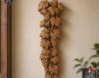 Fichier STL en téléchargement numérique premium en relief de vigne