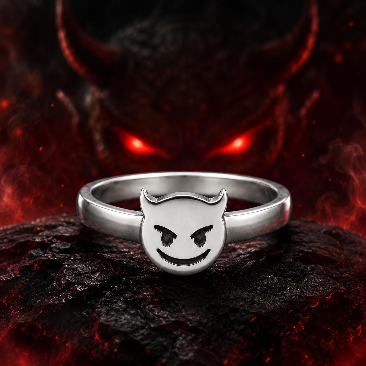 Devil Emoji Ring - Etsy UK