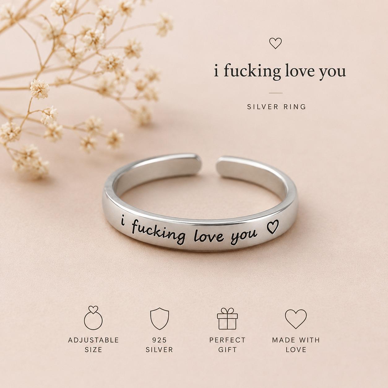 I Fuckin Love You Ring - Etsy UK