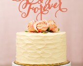 Always and Forever Wedding Cake Topper in Coral
