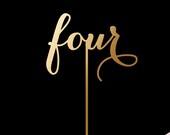 Gold Wedding Table Numbers - Freestanding with base- Soirée Collection