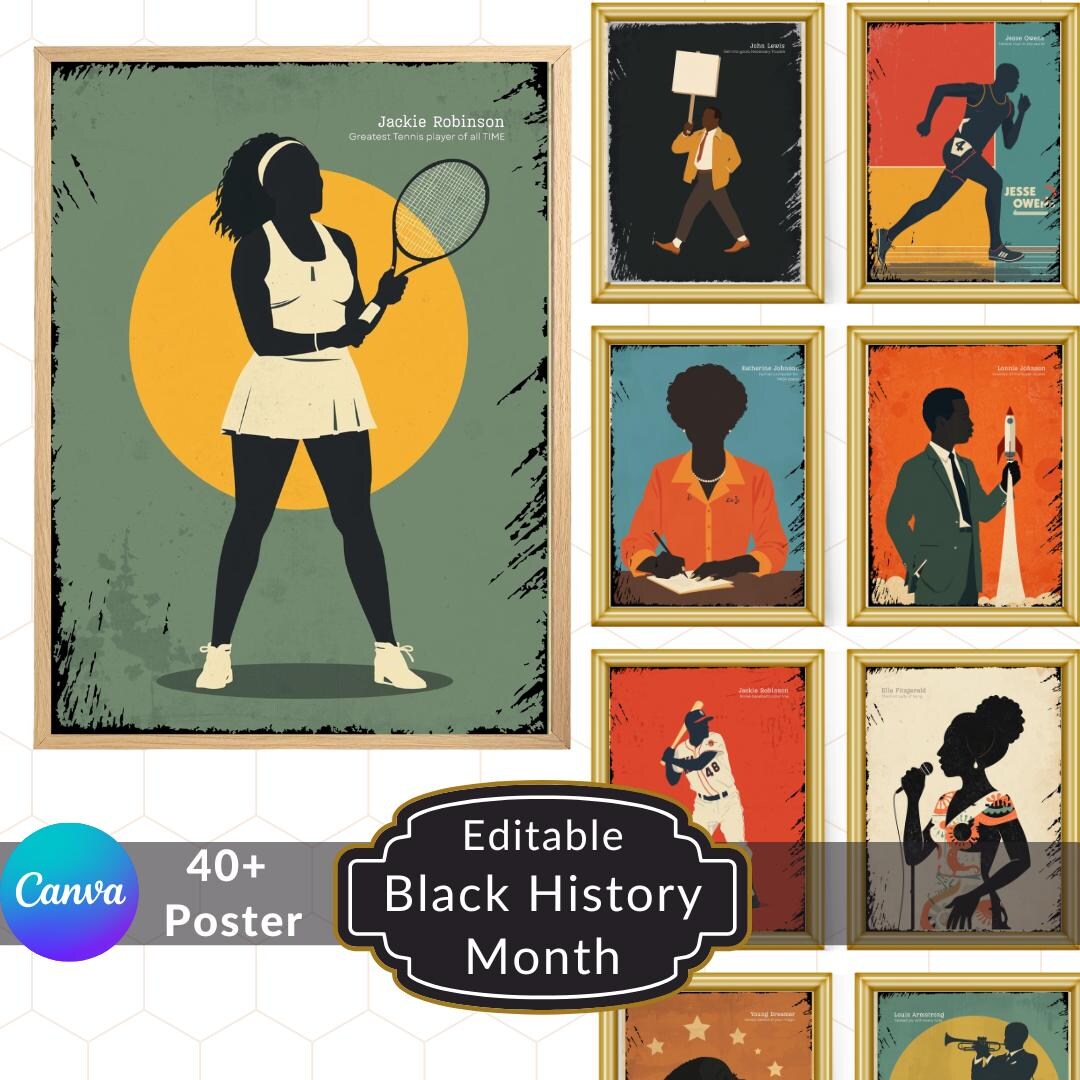 Black History Month Posters | 40+ African American Heroes, Classroom ...