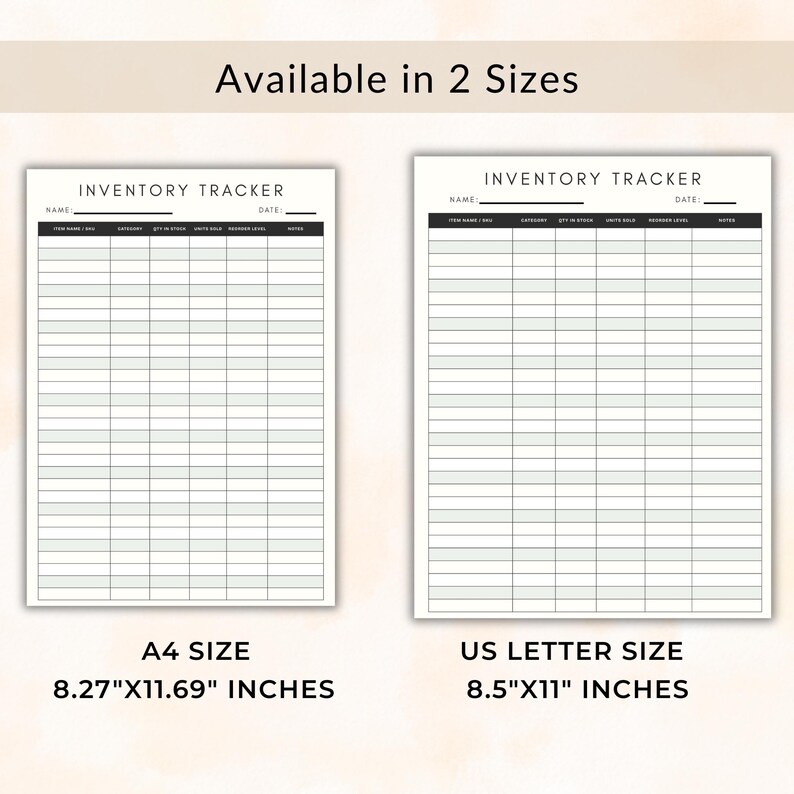 Editable Inventory Tracker Template, Small Business Stock Log (canva ...