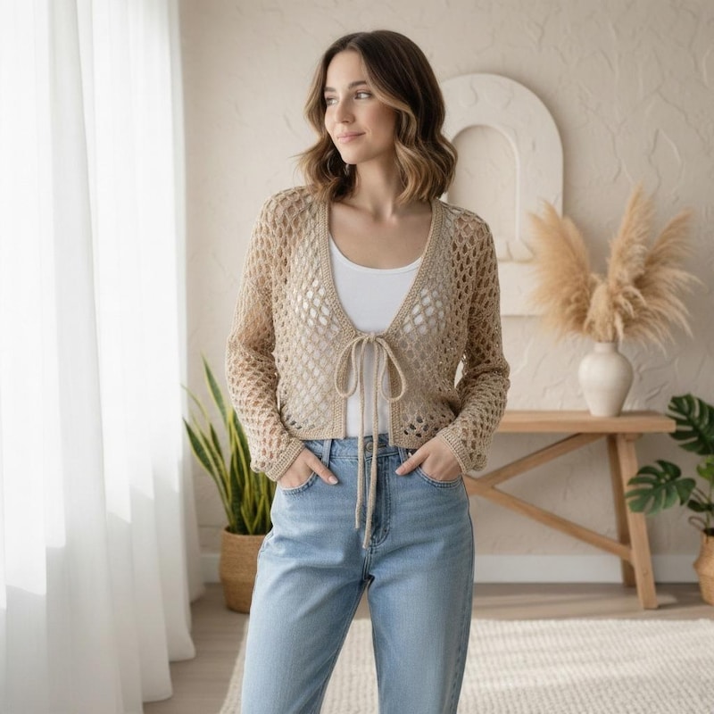 Crochet Open Cardigan Kit Etsy