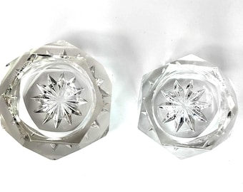 Vintage miniature table salts- star cut glass