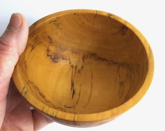Vintage White Birch Artist Signed Wooden Trinket Bowl/ Catch-all 2002.
