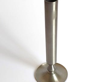 Mid Century Modern Chichester Brushed Stainless Steel Candlestick / Bud Vase