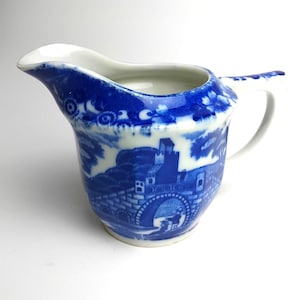 Antique Copeland Spode Tower flow blue jug/ pitcher