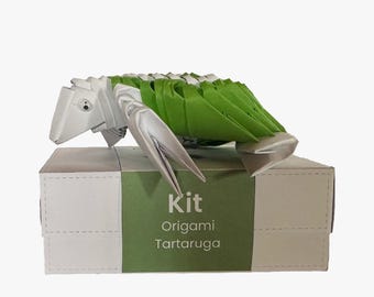 3D Paper Turtle Origami Kit – DIY Set with Video Instructions for Modular Assembly, Available in Various Colors