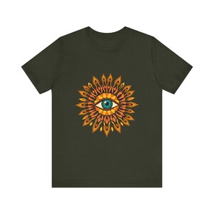 Psychedelic Eye Surrounded By Psychedelic 70s Retro T-Shirt, Psychedelic 70s Tee, Groovy Hippie Gift image 8