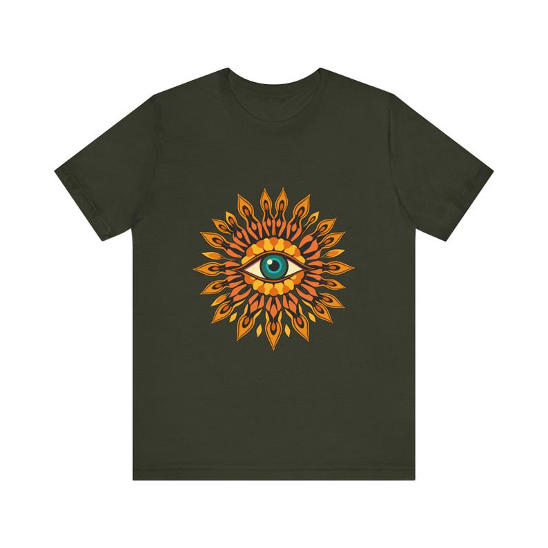 Psychedelic Eye Surrounded By Psychedelic 70s Retro T-Shirt, Psychedelic 70s Tee, Groovy Hippie Gift image 8