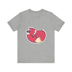 Niedliches T-Shirt mit schlafendem Fuchs im zusammengerollten Zustand, Geschenk für Tierliebhaber Bild 10