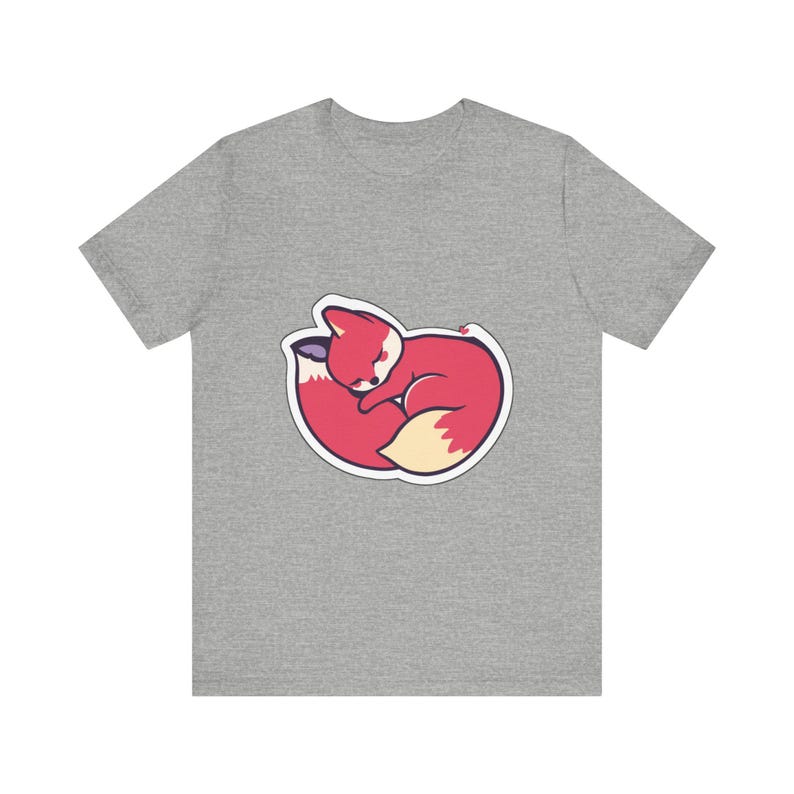 Niedliches T-Shirt mit schlafendem Fuchs im zusammengerollten Zustand, Geschenk für Tierliebhaber Bild 10