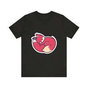 Niedliches T-Shirt mit schlafendem Fuchs im zusammengerollten Zustand, Geschenk für Tierliebhaber Bild 7