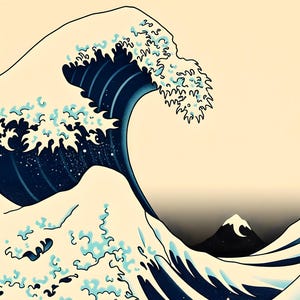 Afdrukbare muurkunst Japanse golfhoutsnede, digitale download, Instant Download Print Set afbeelding 3