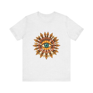 Psychedelic Eye Surrounded By Psychedelic 70s Retro T-Shirt, Psychedelic 70s Tee, Groovy Hippie Gift image 2