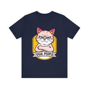 Lustiges T-Shirt mit mürrischer Cartoon-Katze, witziges Geschenk Bild 12