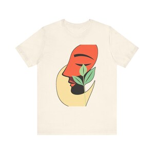 Abstract One Line Face Abstract Art T-Shirt, Abstract Art Tee, Modern Art Gift image 4