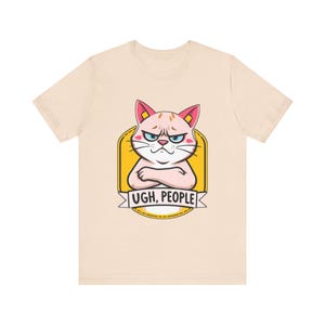 Lustiges T-Shirt mit mürrischer Cartoon-Katze, witziges Geschenk Bild 5