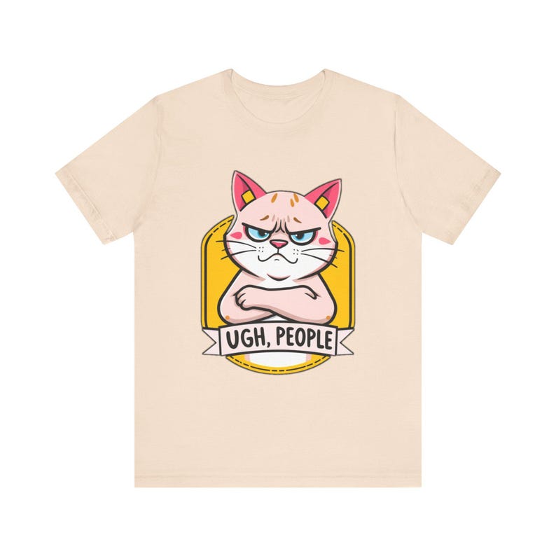 Lustiges T-Shirt mit mürrischer Cartoon-Katze, witziges Geschenk Bild 5