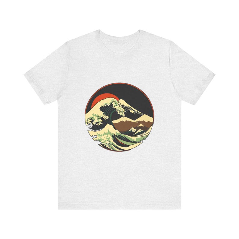 T-Shirt mit Motiv der Großen Welle (Ukiyo-e-Stil), japanisches Kunst-T-Shirt, Geschenkidee für japanische Kunst Bild 2