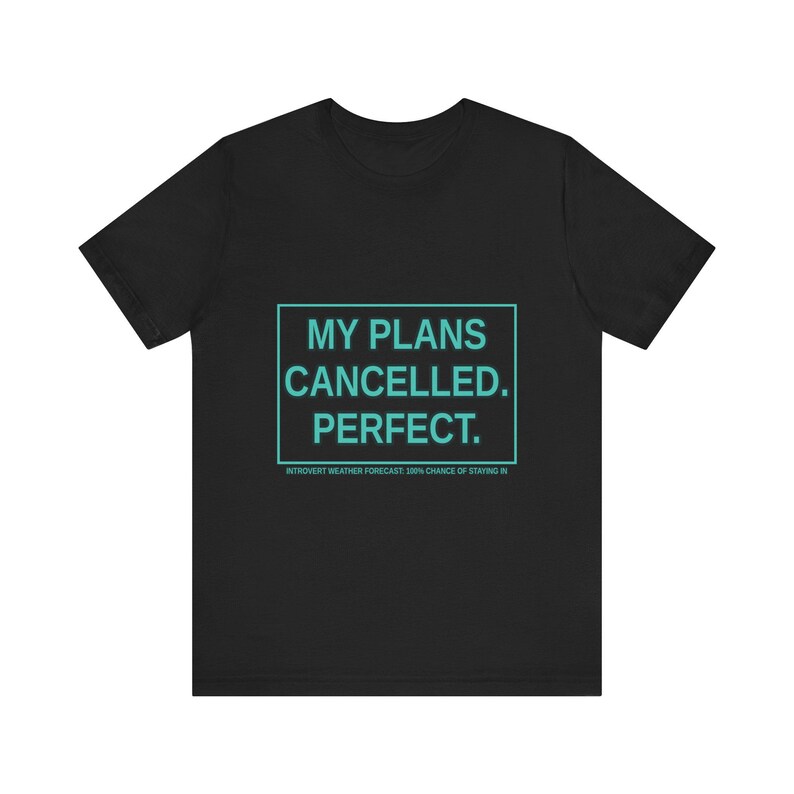 Rolig introvert t-shirt: Mina planer inställda, antisocial humor t-shirt bild 3