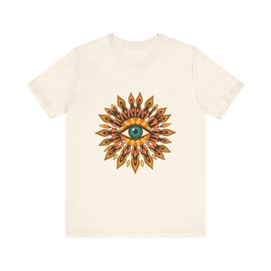 Psychedelic Eye Surrounded By Psychedelic 70s Retro T-Shirt, Psychedelic 70s Tee, Groovy Hippie Gift image 4