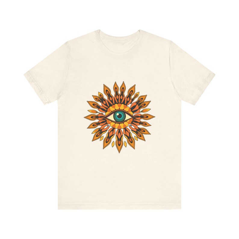 Psychedelic Eye Surrounded By Psychedelic 70s Retro T-Shirt, Psychedelic 70s Tee, Groovy Hippie Gift image 4