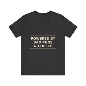 Dad Shirt : Powered By Bad Puns & Coffee – T-shirt humoristique image 11