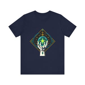 T-Shirt mit leuchtendem Kristallmotiv, himmlisch-mystisches Geschenk Bild 12