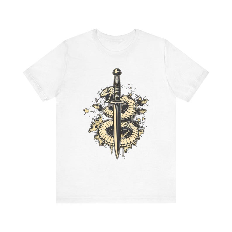 Orm lindad runt dolk Edgy Grunge T-shirt, Edgy Grunge Tee, Alt Streetwear-present bild 1