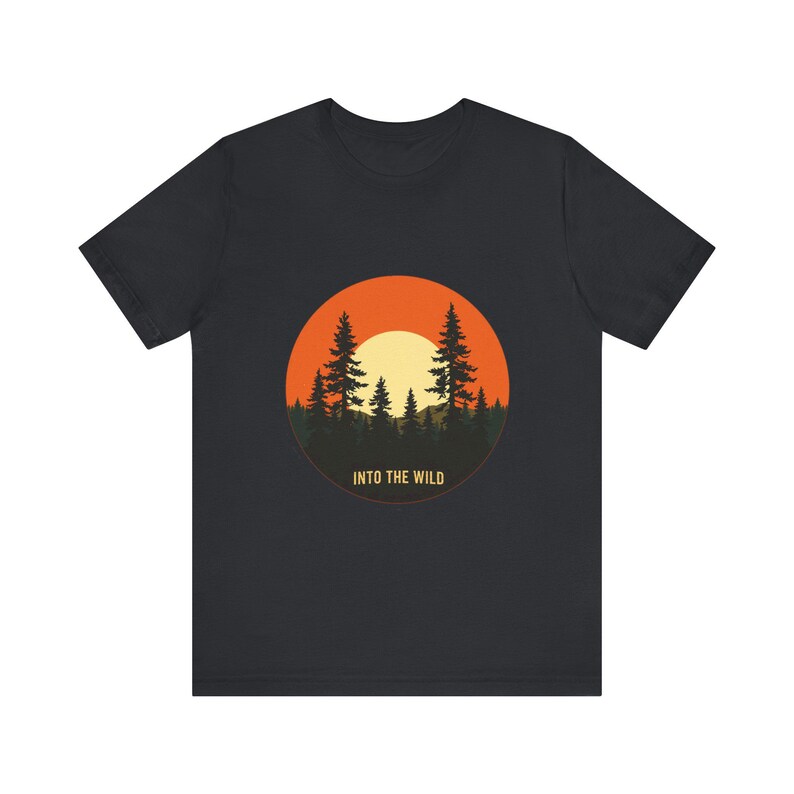 Retro Forest Pines Sonnenuntergang T-Shirt, Vintage Retro Outdoors T-Shirt, Natur Abenteuer Geschenk Bild 9