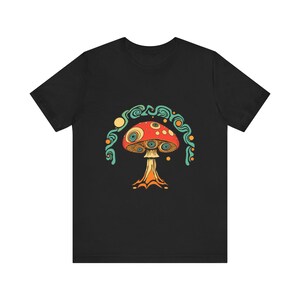 Psychedelisches 70er-Jahre-Retro-T-Shirt mit wirbelnden Pilzaugen, psychedelisches 70er-Jahre-T-Shirt, cooles Hippie-Geschenk Bild 3