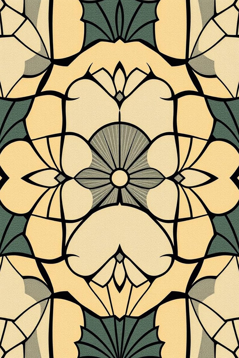 Art Deco Geometric Pattern Printable Wall Art, Digital Download, Instant Download Print Set image 1