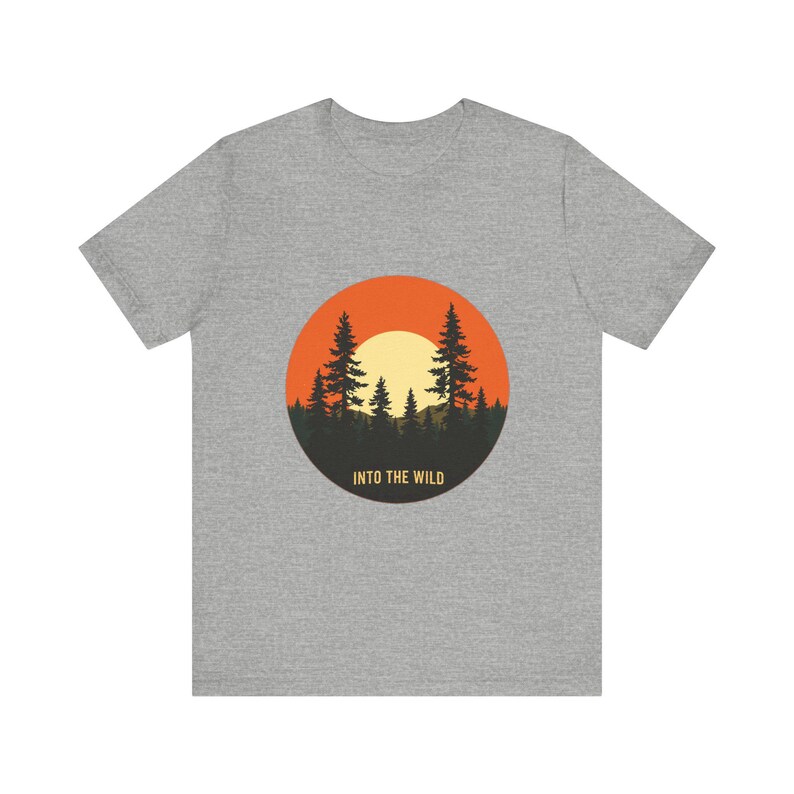 Retro Forest Pines Sonnenuntergang T-Shirt, Vintage Retro Outdoors T-Shirt, Natur Abenteuer Geschenk Bild 10