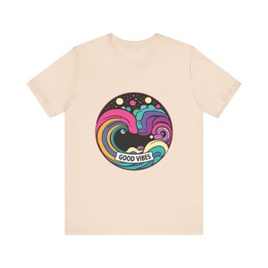 Groovy Rainbow Waves Rolling Psychedelic 70s Retro T-Shirt, Psychedelic 70s Tee, Groovy Hippie Gift image 5
