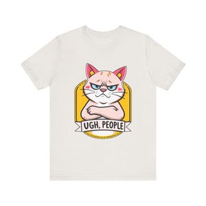 Lustiges T-Shirt mit mürrischer Cartoon-Katze, witziges Geschenk Bild 6