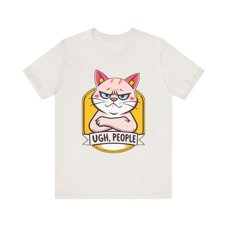 Lustiges T-Shirt mit mürrischer Cartoon-Katze, witziges Geschenk Bild 6