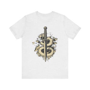 Orm lindad runt dolk Edgy Grunge T-shirt, Edgy Grunge Tee, Alt Streetwear-present bild 2