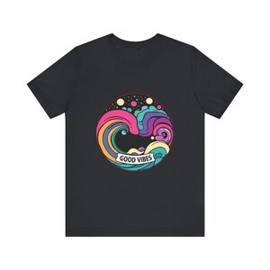 Groovy Rainbow Waves Rolling Psychedelic 70s Retro T-Shirt, Psychedelic 70s Tee, Groovy Hippie Gift image 9