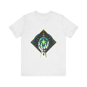 T-Shirt mit leuchtendem Kristallmotiv, himmlisch-mystisches Geschenk Bild 2