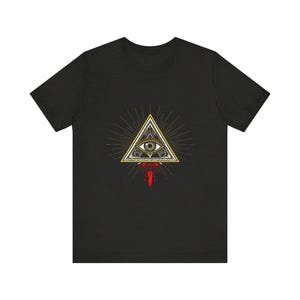 T-Shirt mit dem Motiv des allsehenden Auges – himmlische Mystik, mystisches Geschenk Bild 2