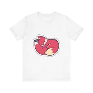 Niedliches T-Shirt mit schlafendem Fuchs im zusammengerollten Zustand, Geschenk für Tierliebhaber Bild 1