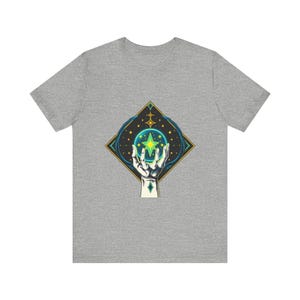 T-Shirt mit leuchtendem Kristallmotiv, himmlisch-mystisches Geschenk Bild 10