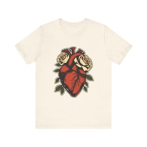 Anatomical Heart Wrapped Roses Edgy Grunge T-Shirt, Edgy Grunge Tee, Alt Streetwear Gift image 4