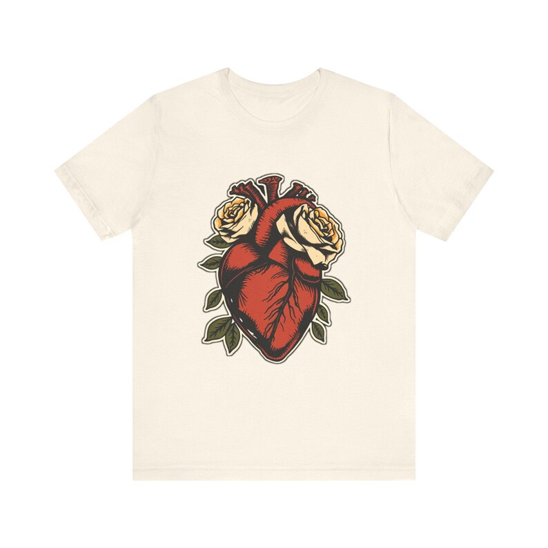Anatomical Heart Wrapped Roses Edgy Grunge T-Shirt, Edgy Grunge Tee, Alt Streetwear Gift image 4