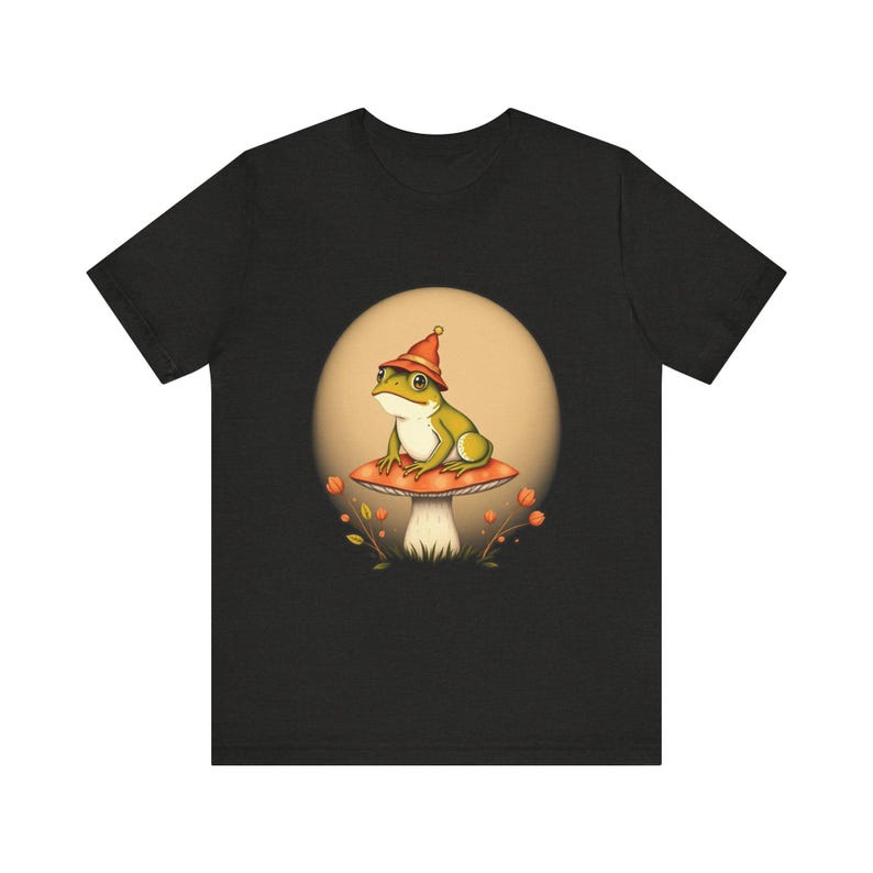 T-Shirt mit Frosch und Hut im Cottagecore-Stil, verspieltes Cottagecore-T-Shirt, Cottagecore-Geschenk Bild 7