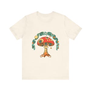 Psychedelisches 70er-Jahre-Retro-T-Shirt mit wirbelnden Pilzaugen, psychedelisches 70er-Jahre-T-Shirt, cooles Hippie-Geschenk Bild 4